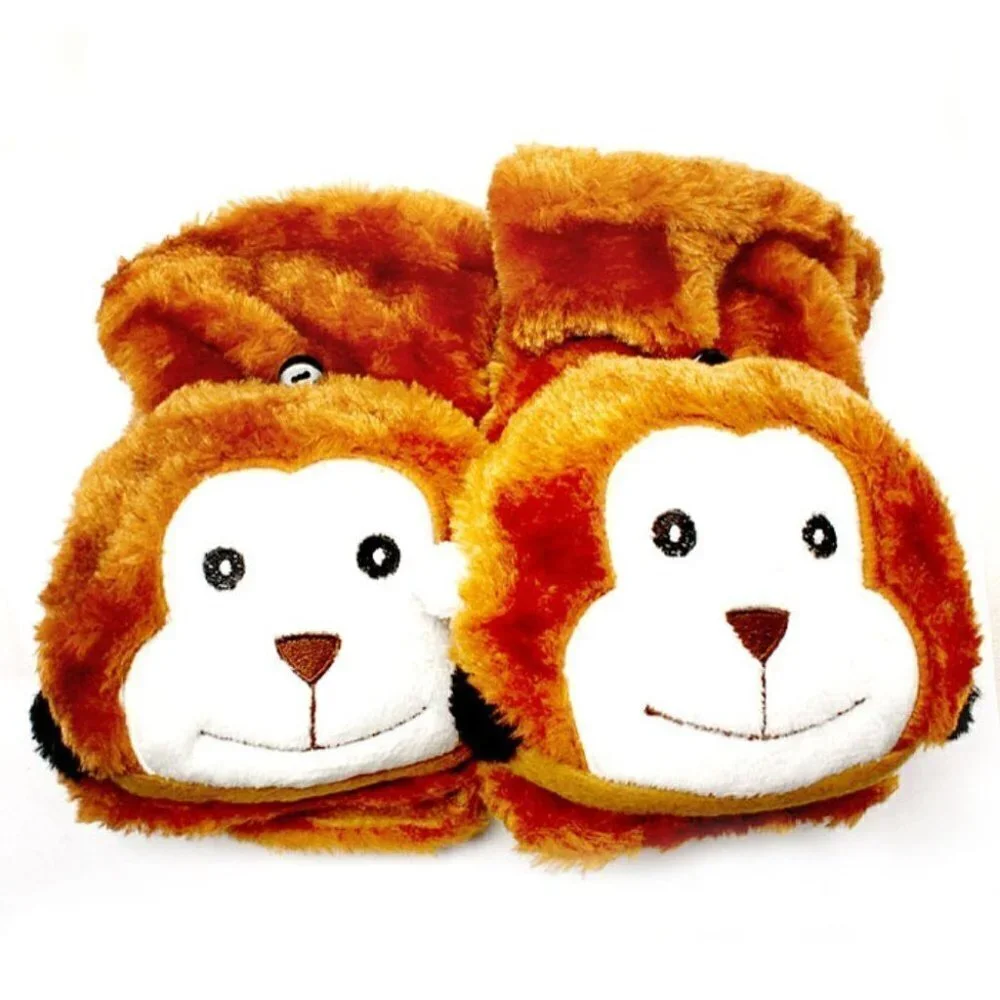 D & Y Womens Kids Knot Winter Hand Gloves Flip Top Penguin Plush Monkey Mittens